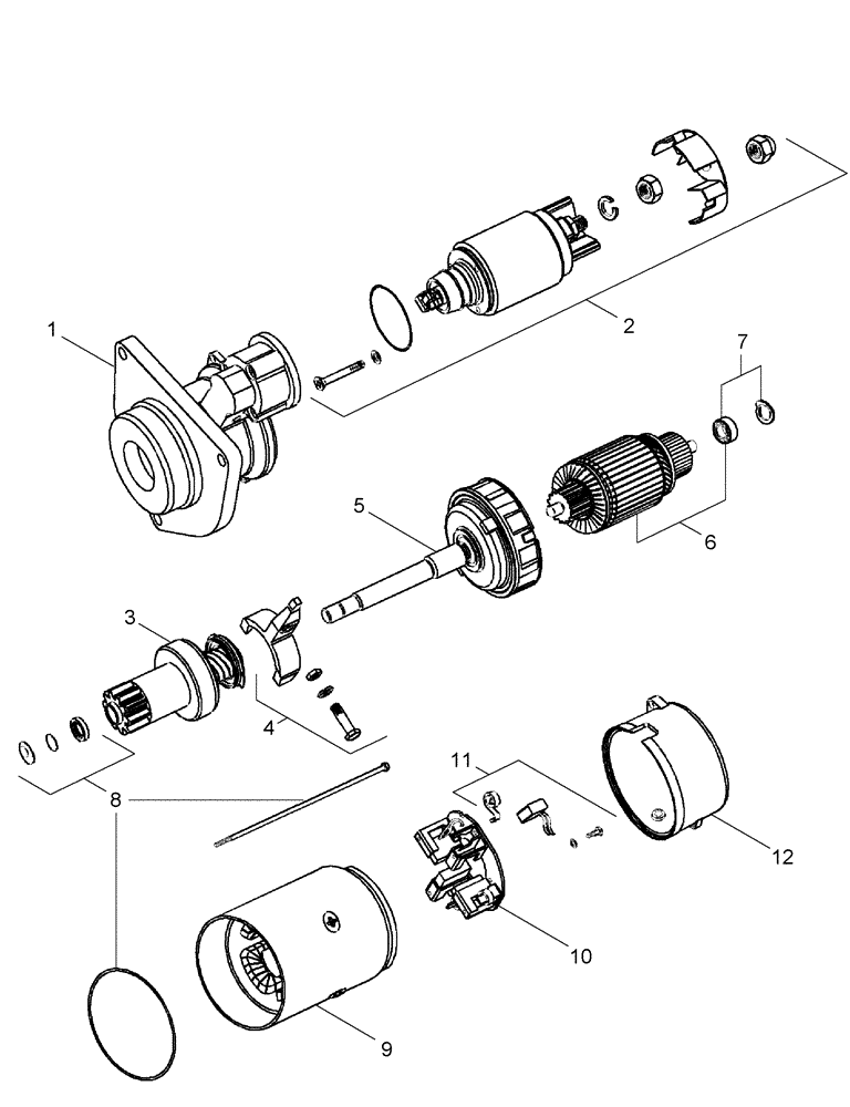 Схема запчастей Case IH 2388 - (04-39) - STARTER ASSY - ISKRA (06) - ELECTRICAL