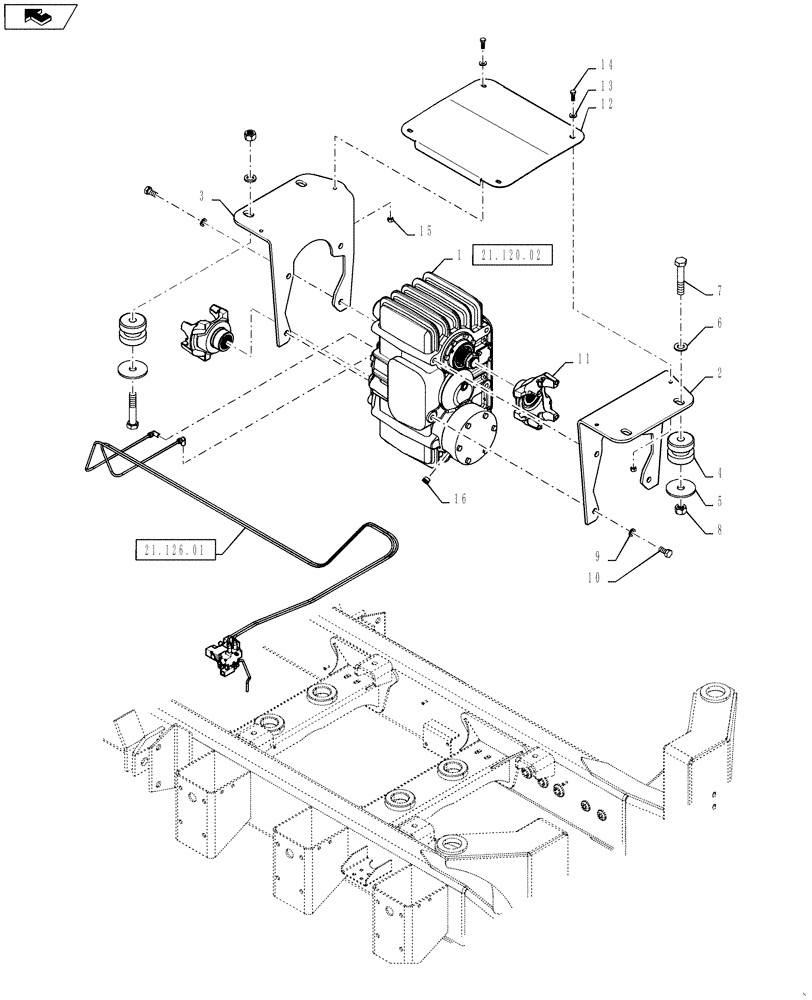 Схема запчастей Case IH TITAN 4030 - (21.120.01) - AUXILIARY TRANSMISSION MOUNTING (21) - TRANSMISSION