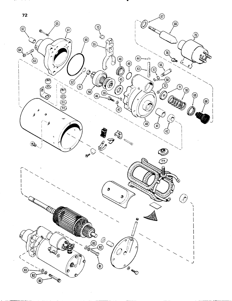 Схема запчастей Case IH 336DT - (072) - STARTING MOTOR, 12 VOLT, F 