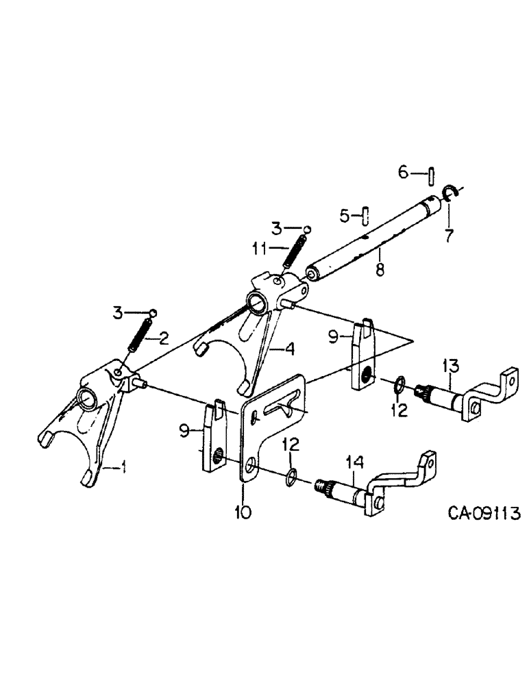 Схема запчастей Case IH 884 - (07-31) - GEAR SHIFT MECHANISM, RANGE TRANSMISSION, H PATTERN SHIFT, SERIAL NO. 9267 AND BELOW (04) - Drive Train