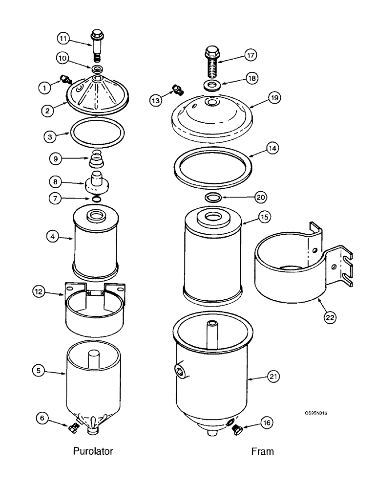 Схема запчастей Case IH D-236 - (4-36) - FUEL FILTER, CARTRIDGE TYPE, PUROLATOR FILTERS, FRAM FILTERS 