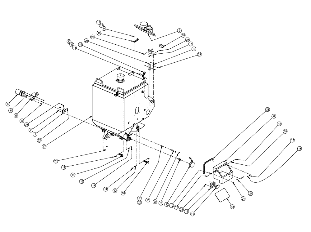 Схема запчастей Case IH FLX810 - (02-004) - PARTS GROUP, DOUBLE BIN W/AUGER, RH, 37 CU. FT. Bin Group