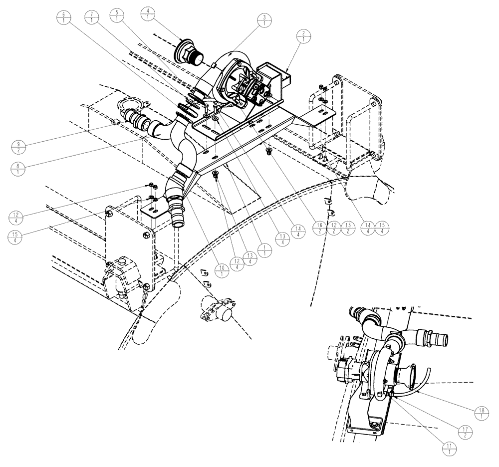 Схема запчастей Case IH SPX4410 - (09-067) - PUMP GROUP, HYPRO, STANDARD Liquid Plumbing