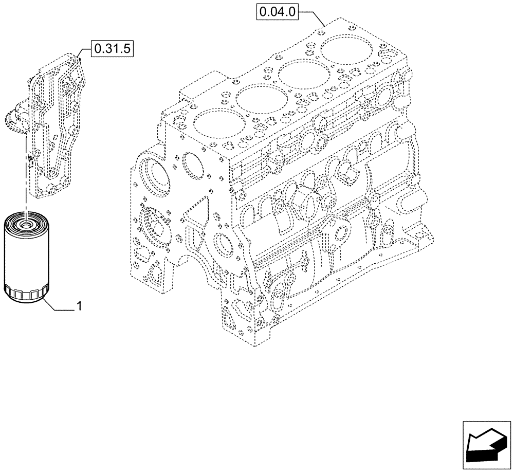 Схема запчастей Case IH P110 - (0.30.2[01]) - OIL FILTERS - ENGINE (02) - ENGINE