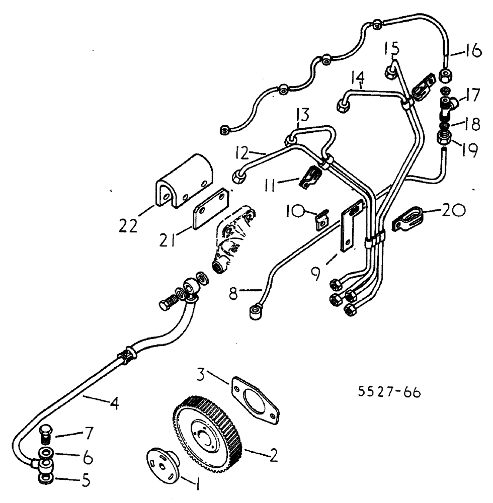 Схема запчастей Case IH 884 - (12-078) - FUEL INJECTION PIPES AND PUMP GEAR Power