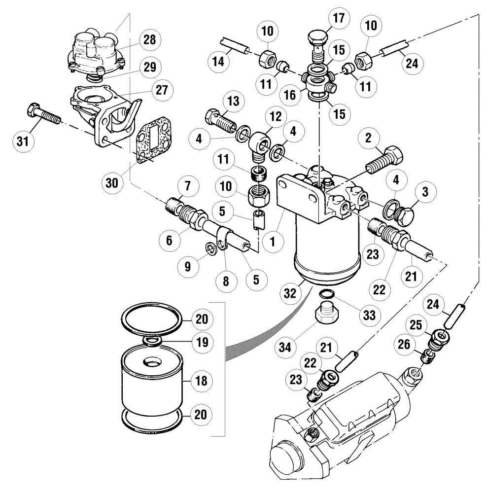 Схема запчастей Case IH CX50 - (03-02) - FUEL LINES (03) - FUEL SYSTEM