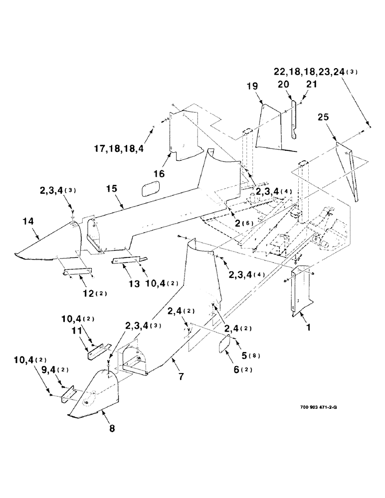 Схема запчастей Case IH 8725 - (07-06) - SNOUT SHIELDS ASSEMBLY, 30" ROW (09) - CHASSIS