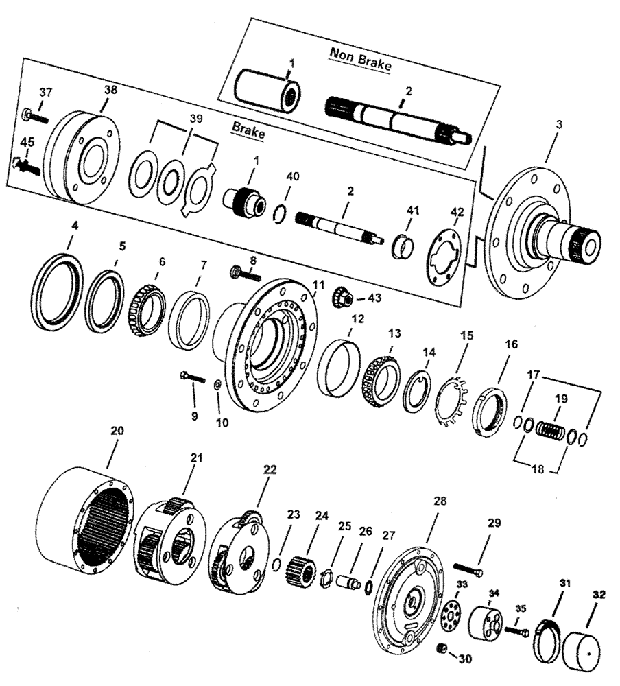 Схема запчастей Case IH PATRIOT 150 - (05-002) - POWER WHEEL HUB (AUBURN MODEL 7) SEAL & BEARING KIT Hub, Wheel & Tires