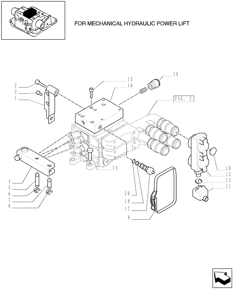 Схема запчастей Case IH MXU100 - (1.82.7/23[01]) - (VAR.355) 2 CCLS CONTROL VALVES WITH TRAILER BRAKE VALVE (ITALY) AND ASSOCIATED PARTS (07) - HYDRAULIC SYSTEM