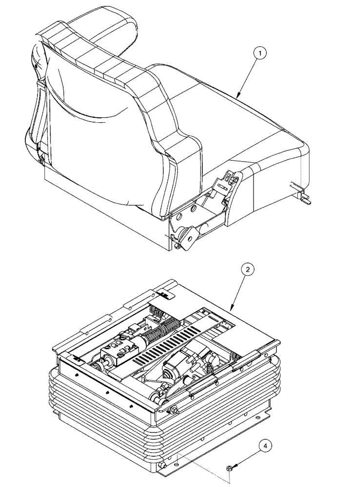 Схема запчастей Case IH FLX4510 - (01-037) - SEAT ASSEMBLY (10) - CAB