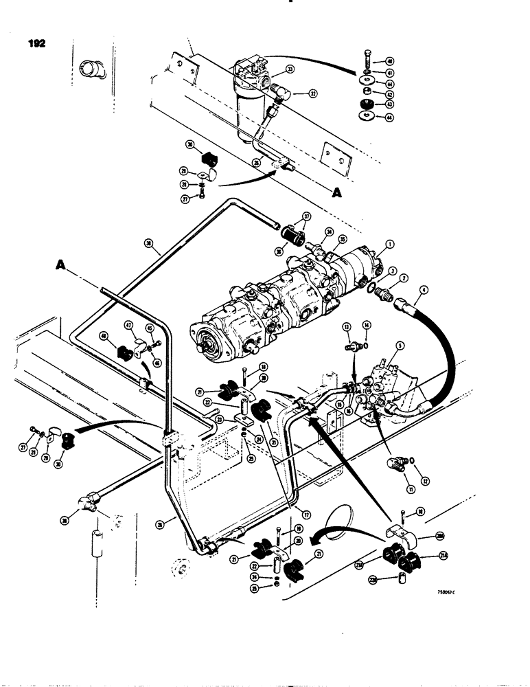 Схема запчастей Case IH 1845 - (192) - BASIC EQUIPMENT HYDRAULIC CIRCUIT (35) - HYDRAULIC SYSTEMS