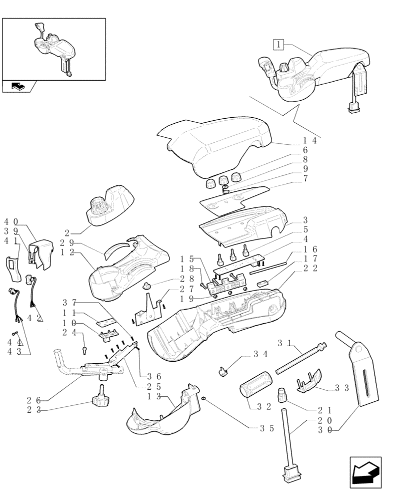 Схема запчастей Case IH PUMA 140 - (1.97.0/01D) - ARMREST - D5817 - C6303 (VAR.331022) (10) - OPERATORS PLATFORM/CAB