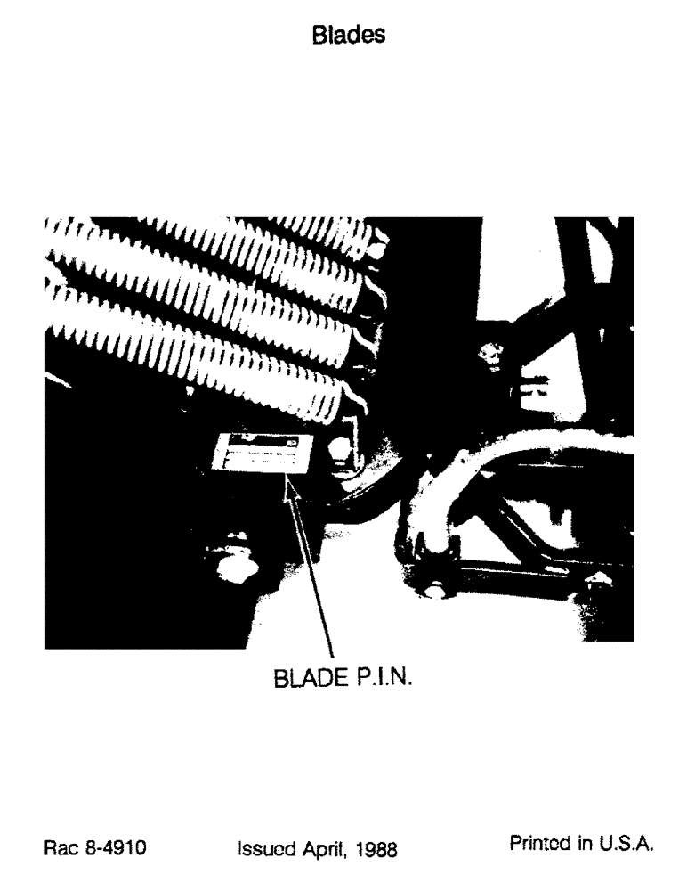 Схема запчастей Case IH 72F - (1-3) - BLADE P.I.N. (00) - PICTORIAL INDEX
