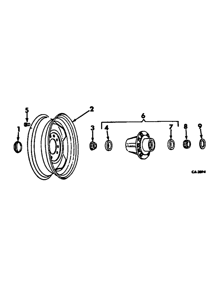 Схема запчастей Case IH VARIOUS - (D-36) - WHEEL AND HUB ASSY 