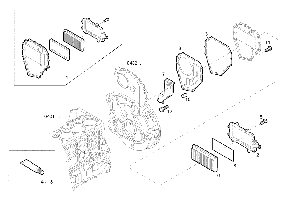 Схема запчастей Case IH F3CE0684E E004 - (0450.201) - ENGINE BREATHERS 