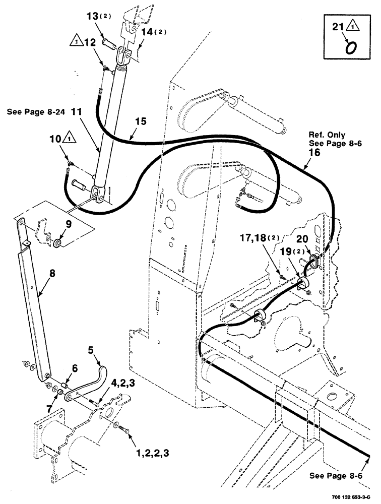 Схема запчастей Case IH RS561A - (8-008) - HYDRAULIC ASSEMBLY,  TAILGATE,  RIGHT, WITHOUT MESH WRAP (07) - HYDRAULICS