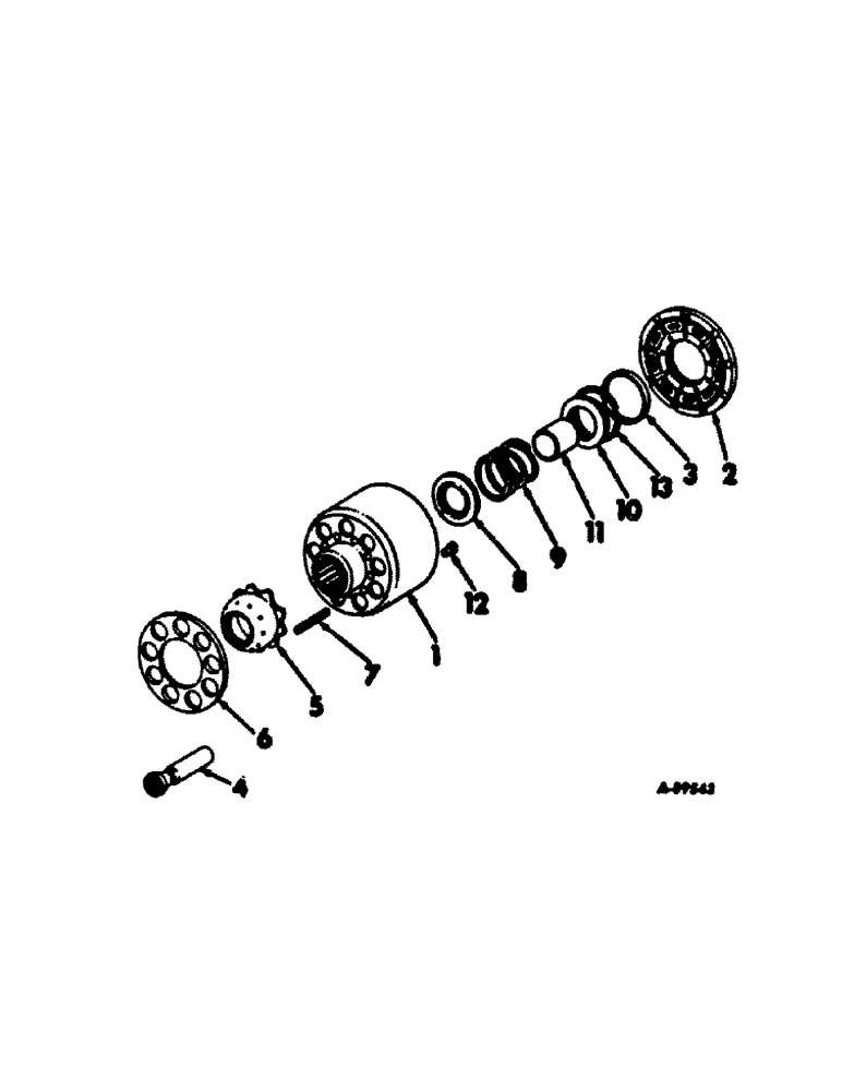 Схема запчастей Case IH 656 - (B-11) - POWER TRAIN, MOTOR CYLINDER BLOCK KIT, TRACTORS WITH HYDROSTATIC DRIVE (03) - POWER TRAIN