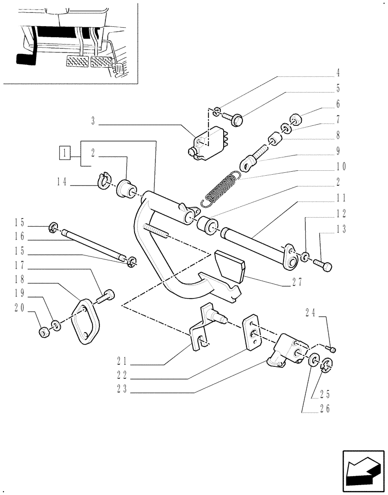 Схема запчастей Case IH MXM175 - (1.95.2) - CLUTCH PEDAL (10) - OPERATORS PLATFORM/CAB