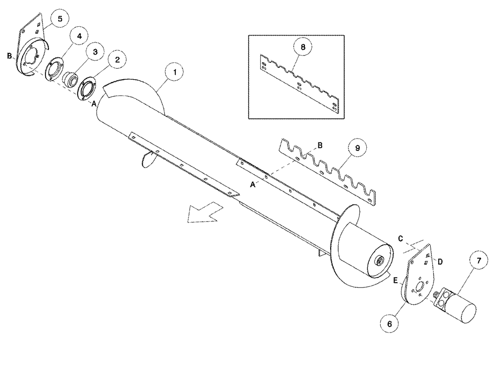 Схема запчастей Case IH 1042 - (09-30) - COMBINE ADAPTER FEED AUGER BSN CCC0010466 