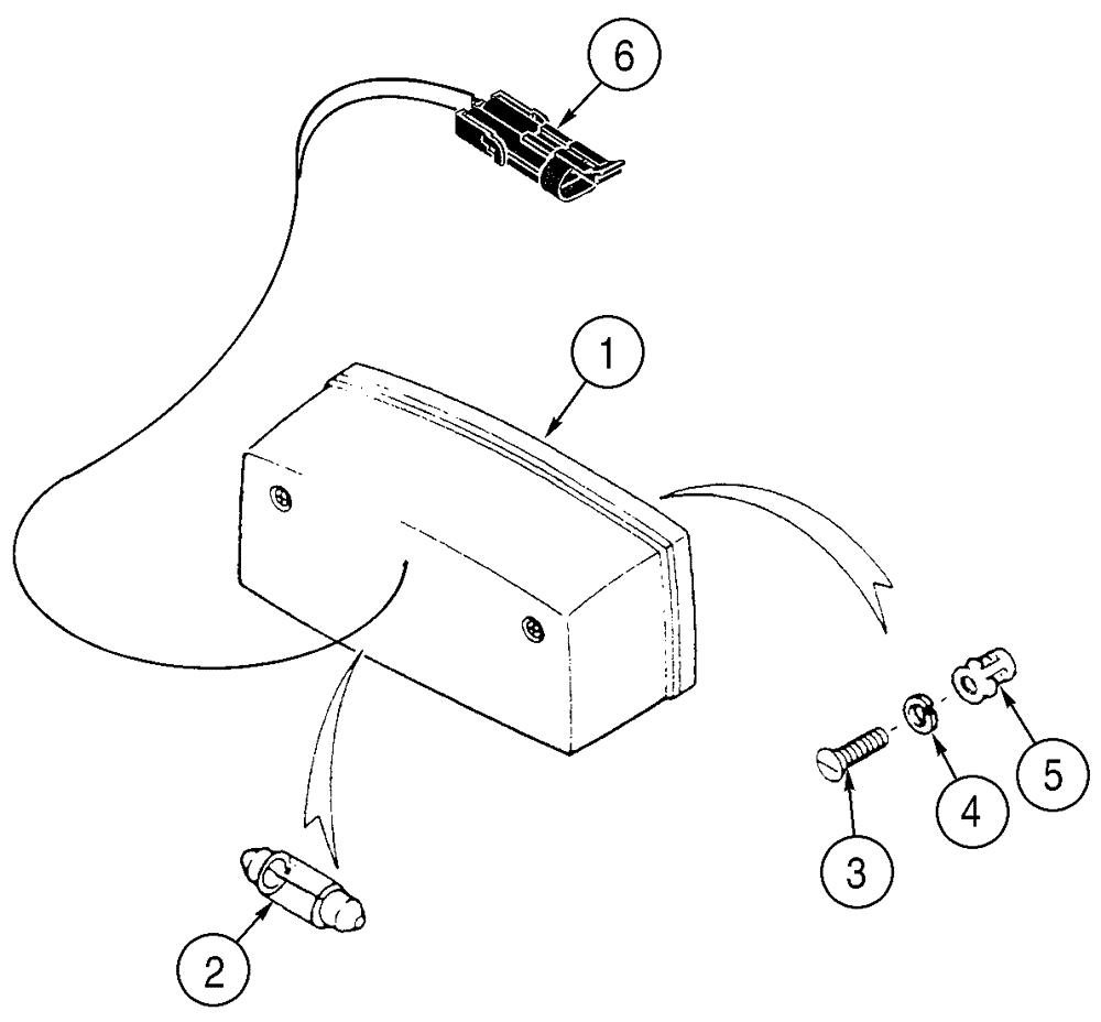 Схема запчастей Case IH 95XT - (04-30) - LAMP ASSEMBLY, LICENSE PLATE (EUROPE ONLY) (04) - ELECTRICAL SYSTEMS