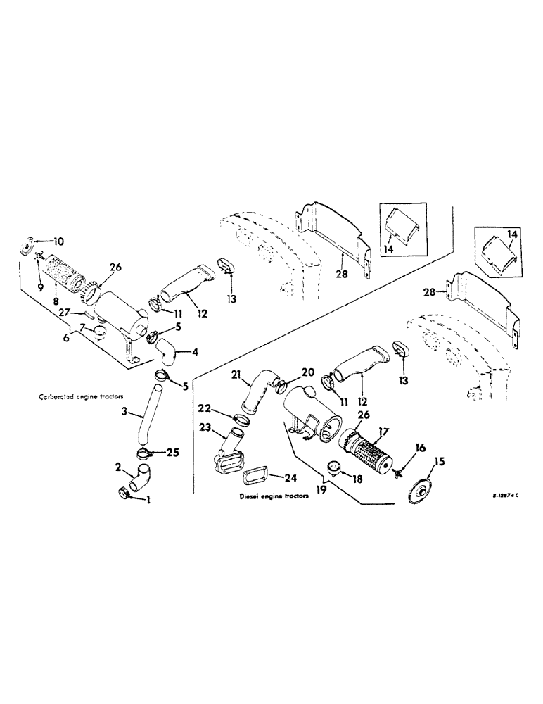 Схема запчастей Case IH 2806 - (E-06) - FUEL SYSTEM, AIR CLEANER AND CONNECTIONS (02) - FUEL SYSTEM