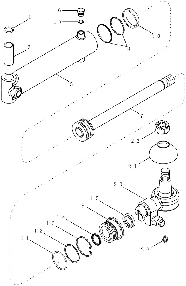 Схема запчастей Case IH MX210 - (05-48) - STEERING CYLINDER ASSEMBLY - MFD, 10 BOLT HUB, BSN (05) - STEERING