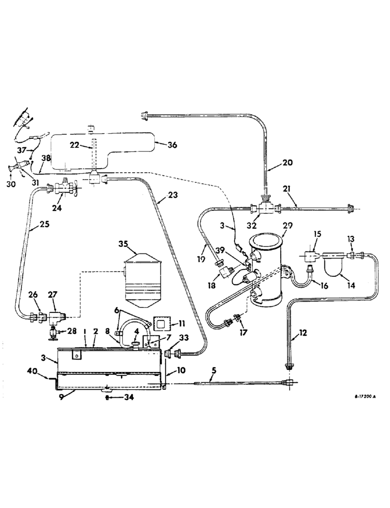 Схема запчастей Case IH 806 - (E-39) - FUEL SYSTEM, AUXILIARY UNDERSLUNG FUEL TANK, DIESEL ENGINE TRACTORS (02) - FUEL SYSTEM