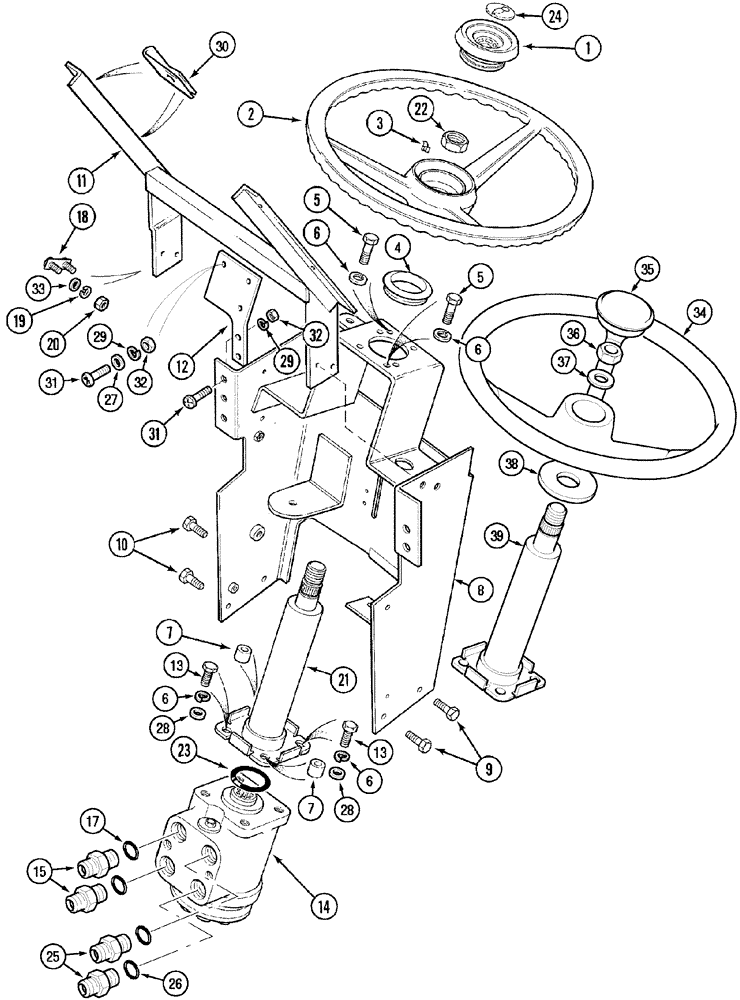 Схема запчастей Case IH C80 - (05-01) - STEERING WHEEL, SUPPORT AND VALVE (05) - STEERING