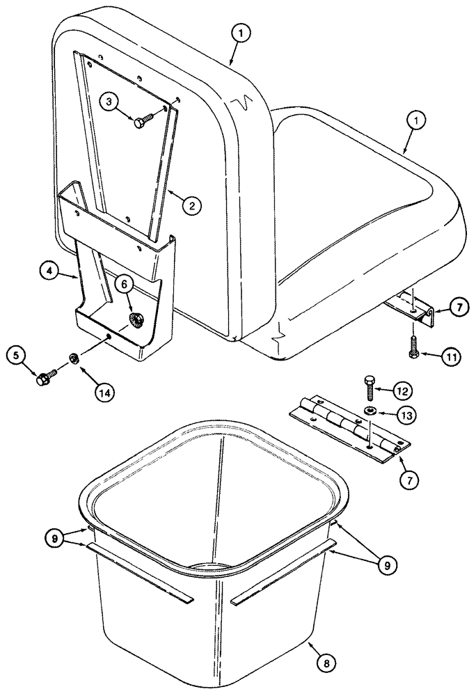 Схема запчастей Case IH 635 - (90.120.01) - SEAT, INSTRUCTIONAL, STORAGE TRAY (90) - PLATFORM, CAB, BODYWORK AND DECALS