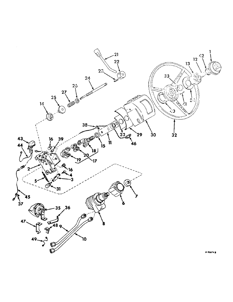 Схема запчастей Case IH 2706 - (J-20) - STEERING MECHANISM, TILT STEERING WHEEL Steering Mechanism