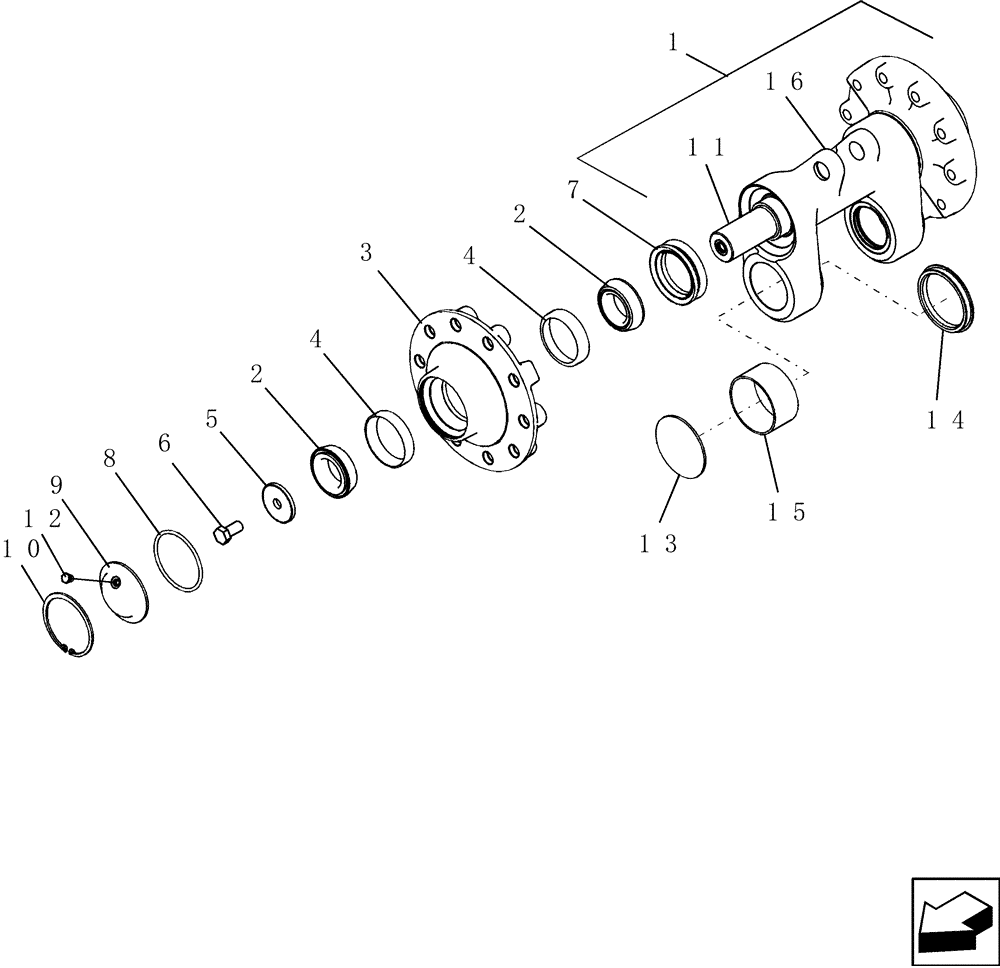 Схема запчастей Case IH 8010 - (48.134.02) - TRACK DRIVE - FRONT IDLER WHEELS AXLE - NA ONLY - 8010 (48) - TRACKS & TRACK SUSPENSION