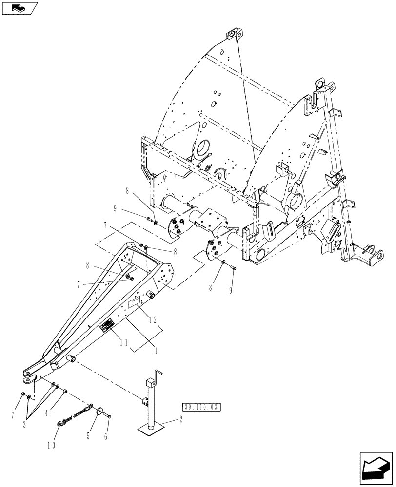 Схема запчастей Case IH RB455A - (39.110.01) - HITCH (39) - FRAMES AND BALLASTING