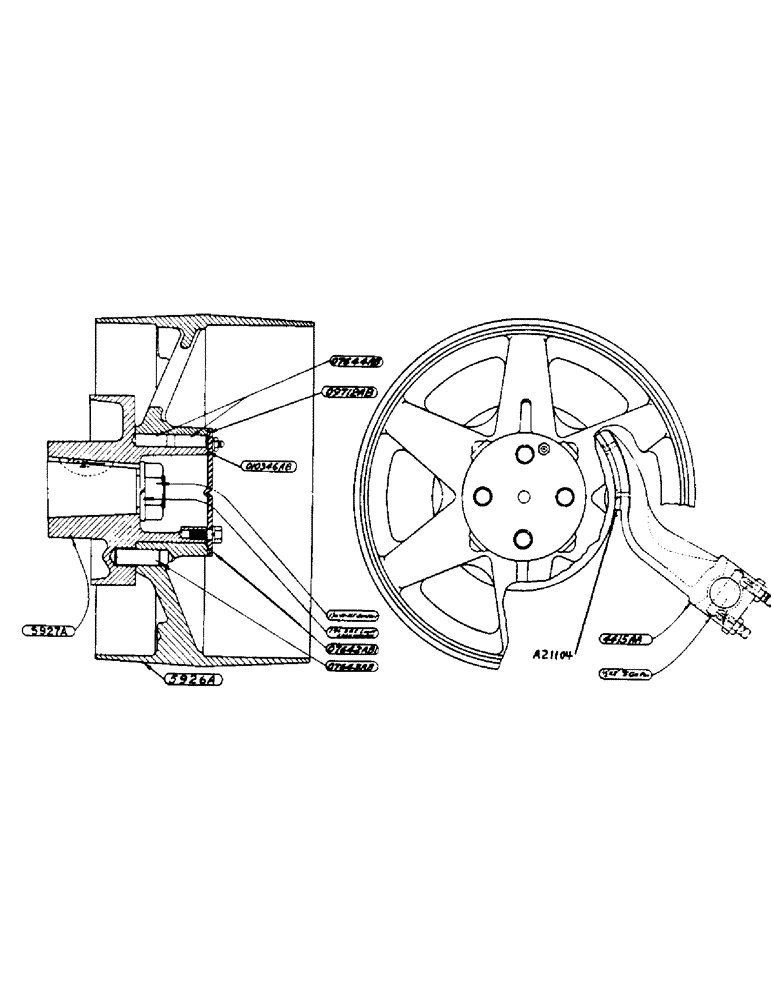 Схема запчастей Case IH 500-SERIES - (051) - BELT PULLEY (06) - POWER TRAIN