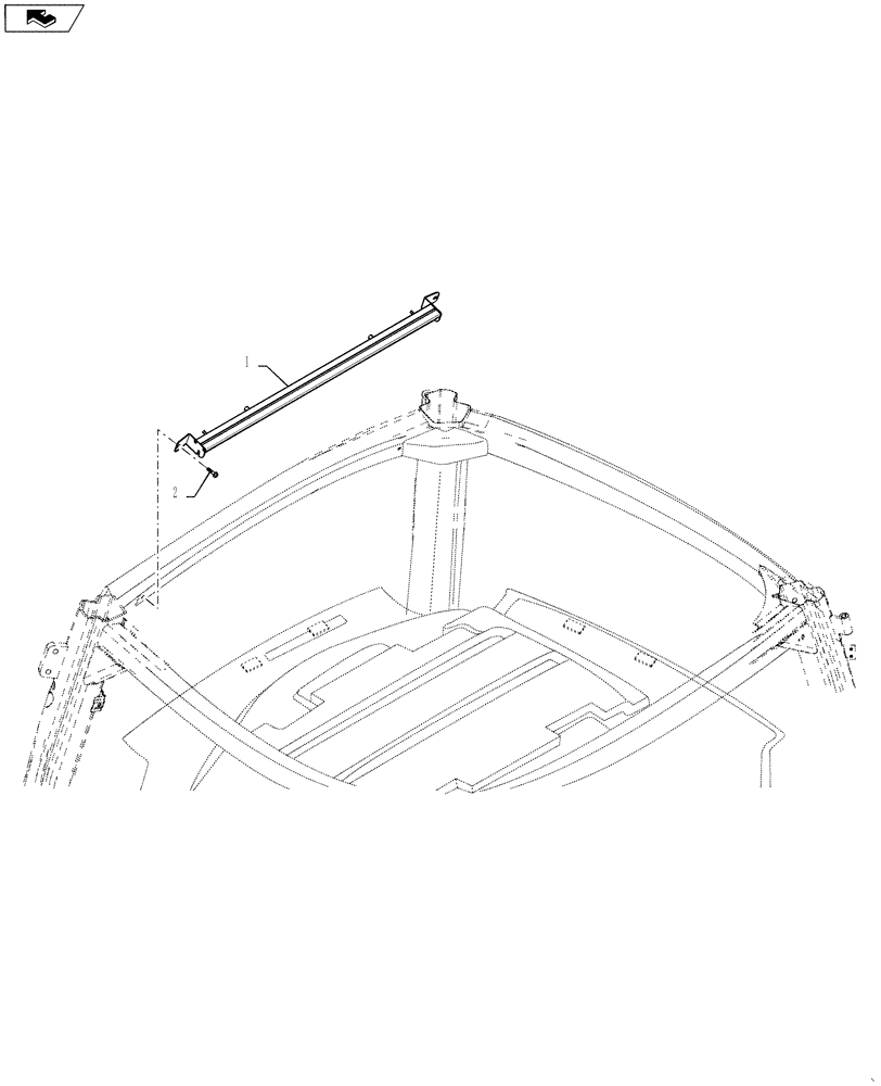 Схема запчастей Case IH 3330 - (90.160.15) - BLIND ASSEMBLY, FRONT SUNVISOR (90) - PLATFORM, CAB, BODYWORK AND DECALS