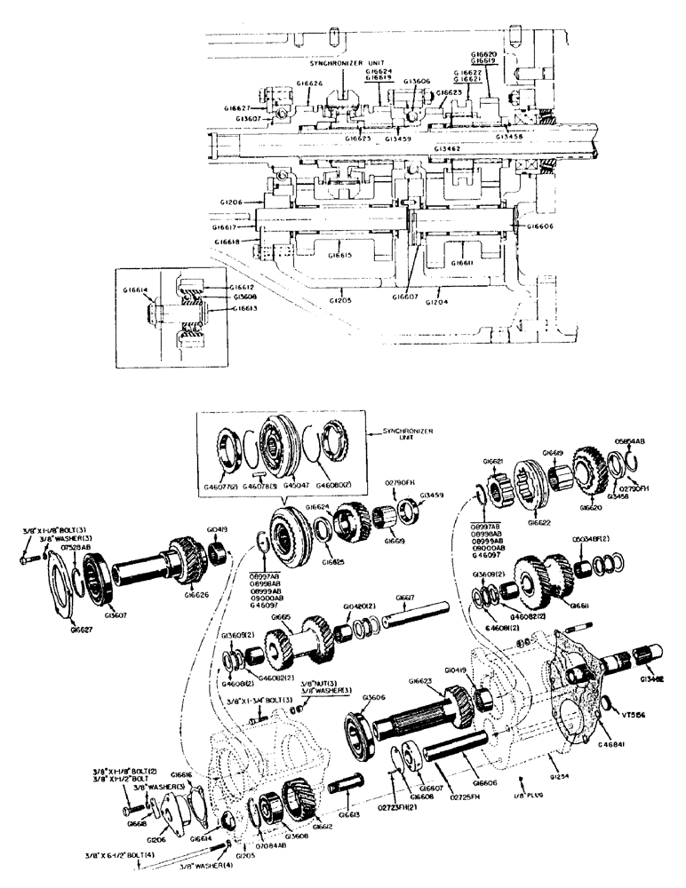 Схема запчастей Case IH 300-SERIES - (096) - SHUTTLE GEAR HOUSINGS AND LOW RANGE GEAR HOUSINGS (06) - POWER TRAIN