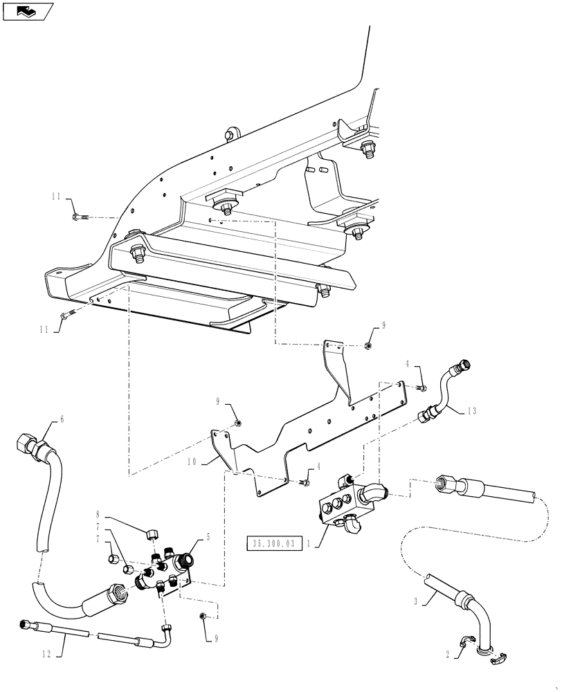 Схема запчастей Case IH 3330 - (35.300.02) - MANIFOLD GROUP (35) - HYDRAULIC SYSTEMS