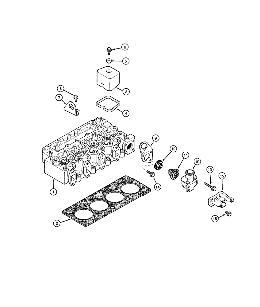 Схема запчастей Case IH 5120 - (2-42) - CYLINDER HEAD AND COVERS, 4T-390 ENGINE, 4TA-390 ENGINE (02) - ENGINE