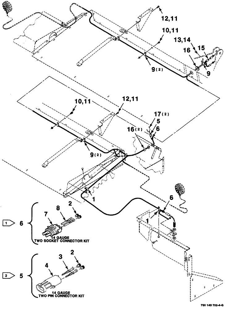 Схема запчастей Case IH 725 - (04-002) - FLASHER LIGHT HARNESS ASSEMBLY (55) - ELECTRICAL SYSTEMS