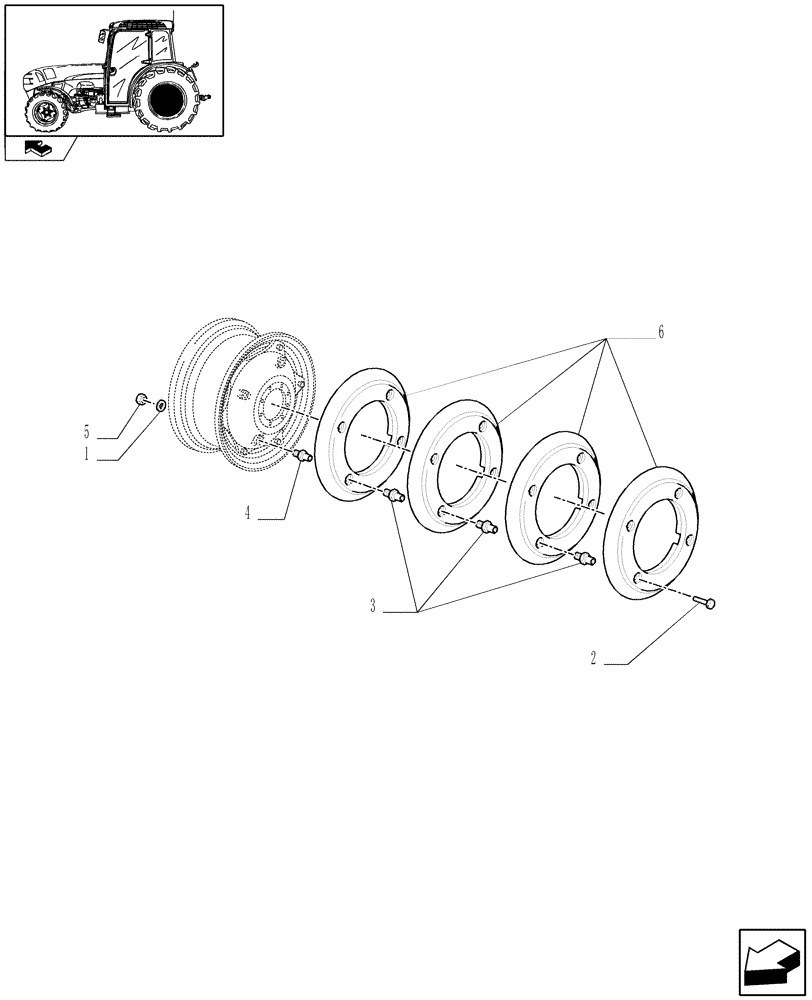 Схема запчастей Case IH FARMALL 85N - (1.48.2/01) - 6 REAR BALLAST (32KG) (VAR.330471) (05) - REAR AXLE