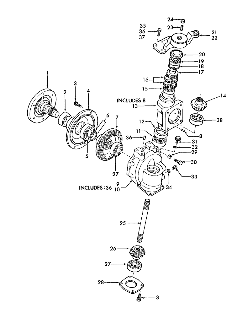 Схема запчастей Case IH DX55 - (04.07) - FINAL REDUCTION GEARS, W/FWD (04) - FRONT AXLE & STEERING