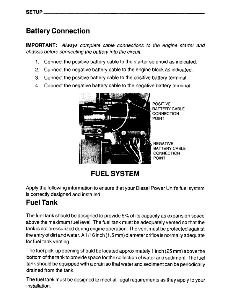 Схема запчастей Case IH 4390 - (050) - SETUP, BATTERY CONNECTION, FUEL TANK 