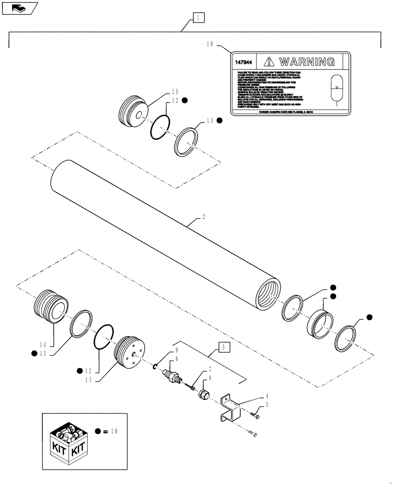 Схема запчастей Case IH 586H - (35.350.01) - ACCUMULATOR ASSEMBLY (35) - HYDRAULIC SYSTEMS