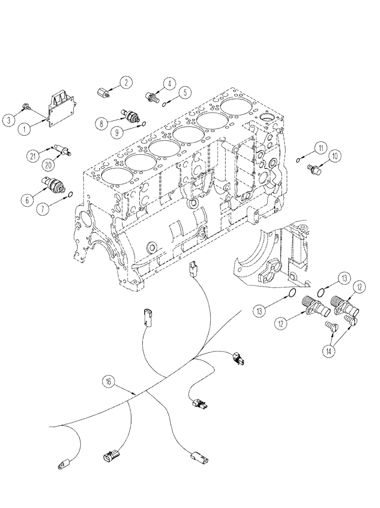 Схема запчастей Case IH CPX610 - (04-17) - MODULE, ENGINE CONTROL (06) - ELECTRICAL SYSTEMS