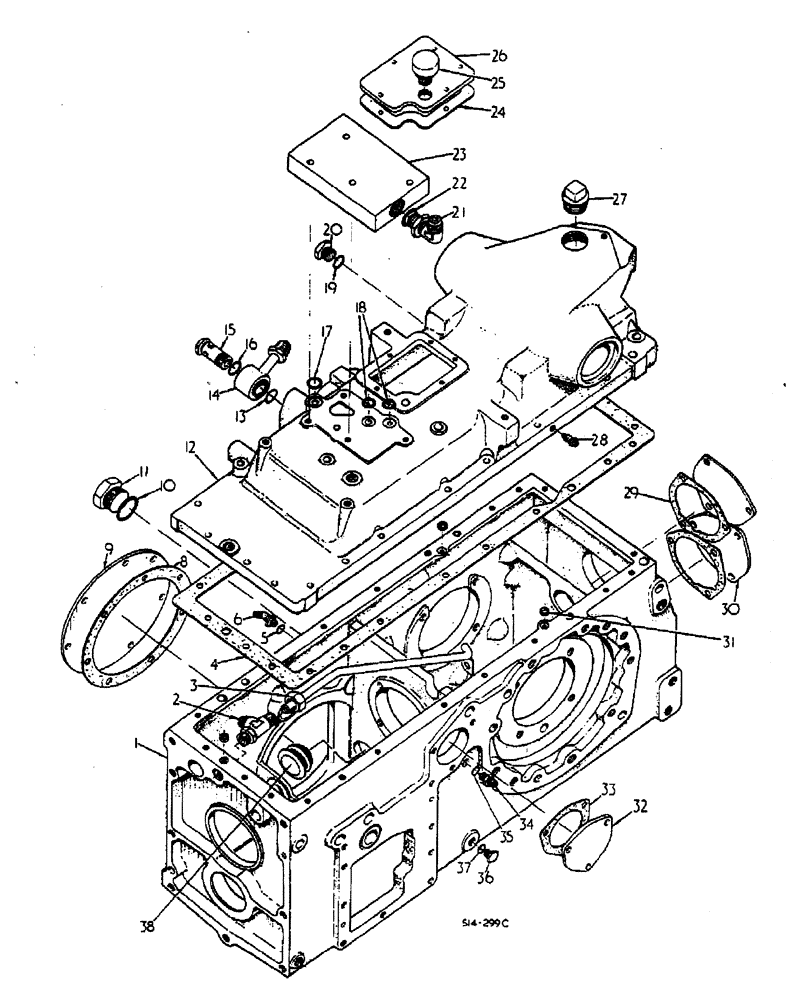 Схема запчастей Case IH 884 - (07-014) - REAR FRAME, COVER AND CONNECTIONS (04) - Drive Train