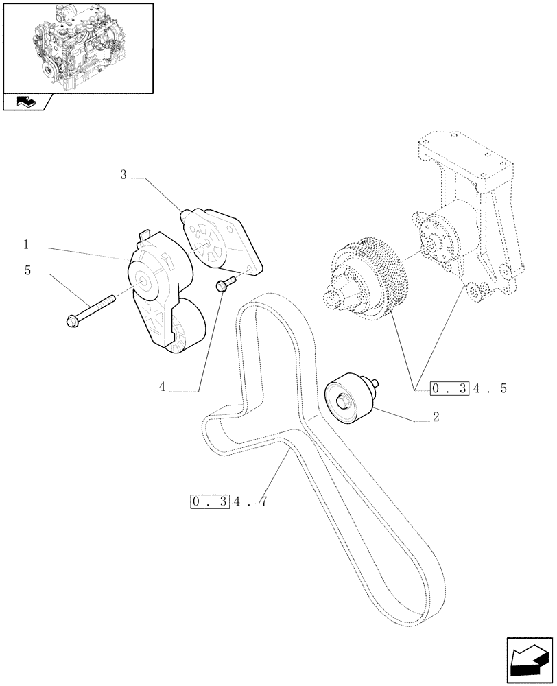 Схема запчастей Case IH PUMA 140 - (0.34.0) - WATER PUMP DRIVE (01) - ENGINE