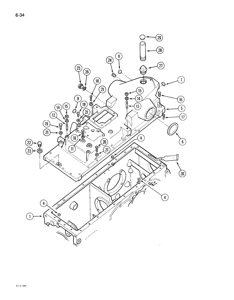 Схема запчастей Case IH 895 - (6-034) - REAR FRAME, TOP COVER (06) - POWER TRAIN