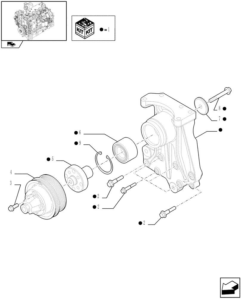 Схема запчастей Case IH PUMA 155 - (0.34.5/01) - FAN DRIVE (01) - ENGINE