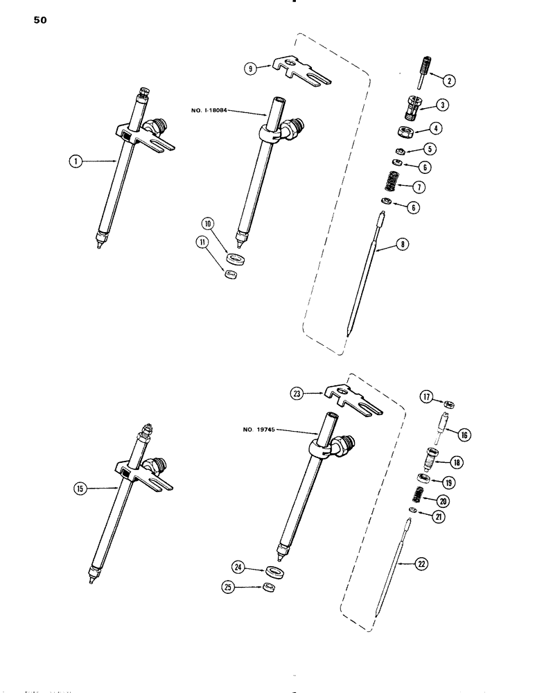 Схема запчастей Case IH 1090 - (050) - FUEL INJECTION NOZZLE, (451B) DIESEL ENGINE (03) - FUEL SYSTEM