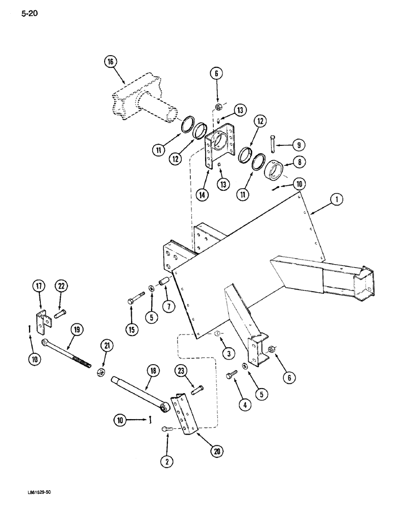 Схема запчастей Case IH 1640 - (5-20) - STEERING AXLE SUPPORT, ALL ADJUSTABLE AXLES (04) - STEERING