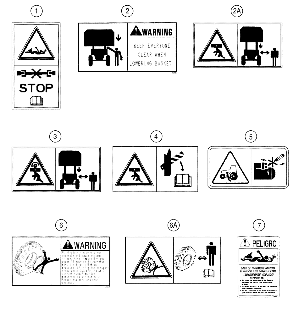 Схема запчастей Case IH 2555 - (09F-28) - DECALS CAUTION, WARNING AND DANGER (12) - CHASSIS